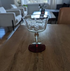 Vintage Etched Champagne Glasses (set of 6)